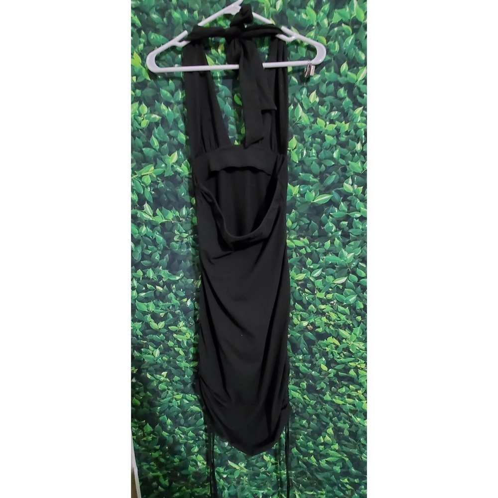 Black Backless Ruched Dress - M - Picture 2 of 5